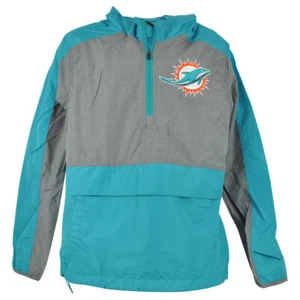Chaqueta con capucha de fútbol americano NFL Miami Dolphins manga larga para hombres adultos media cremallera - Imagen 1 de 3