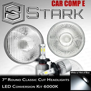 H6024 Head Light Glass Housing Lamp Classic Chrome 7" Round LED Convesion Kit -E - Picture 1 of 3
