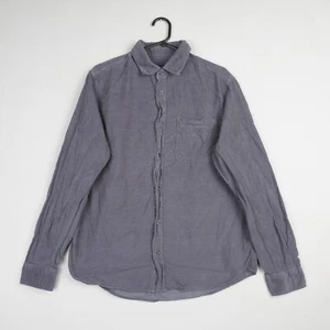 Corduroy Shirt Mens Medium Grey Long Sleeve Cord Walmart George USA B65 - Picture 1 of 9