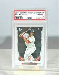 MOOKIE BETTS ROOKIE 2014 BOWMAN CHROME PROSPECTS *PSA 10 GEM MINT* #BCP 109 - Picture 1 of 2