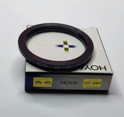 Hoya 58-49mm Step-Down Stepping Lens Filter Adapter Ring 58mm-49mm 58mm-49 58-49 - Image 1 of 4