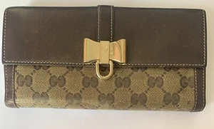 Gucci Geldbörse Portemonnaie Klappbar G Logos Braun Gold Damen Original - Made In Italy - Bild 1 von 7