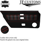 RED STITCH LEATHER+RED TARTAN 2X DOOR CARD COVER FOR TRIUMPH TR7 76-81 JF2