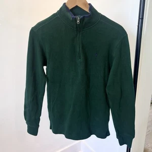 Polo Ralph Lauren Boys Quarter Zip Sweater Pullover Hunter Green Large 14/16 - Picture 1 of 5