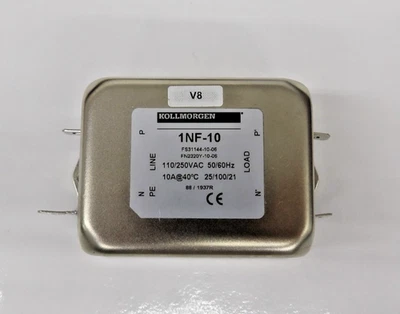KOLLMORGEN 1NF-10 EMI Filter 110/250VAC 50/60HZ 10A@40ºC 25/100/21 - Image 1 of 3