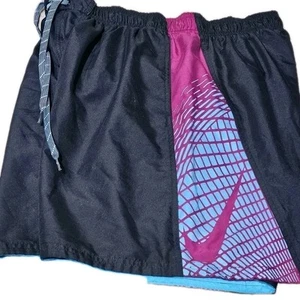 New! NIKE-Black Poly Cloth, Mens Mesh Lined, Summer Athletic Swim Trunks-(XL) - Picture 1 of 4
