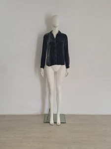 Bella Dahl (S) Velvet Shirt UK 8 10 EU 36 38 Long-Sleeve Grey Blue Blouse - Picture 1 of 17