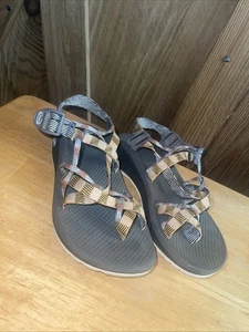 Chaco ZX/3 Sandals Women's 7 Gray Orange Strappy Sport Hiking Outdoor Trail Open - Picture 1 of 7