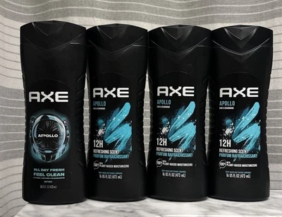 4 Pack: Axe For Men Body Wash, Apollo Sage & Cedarwood, 16 oz - Image 1 of 4
