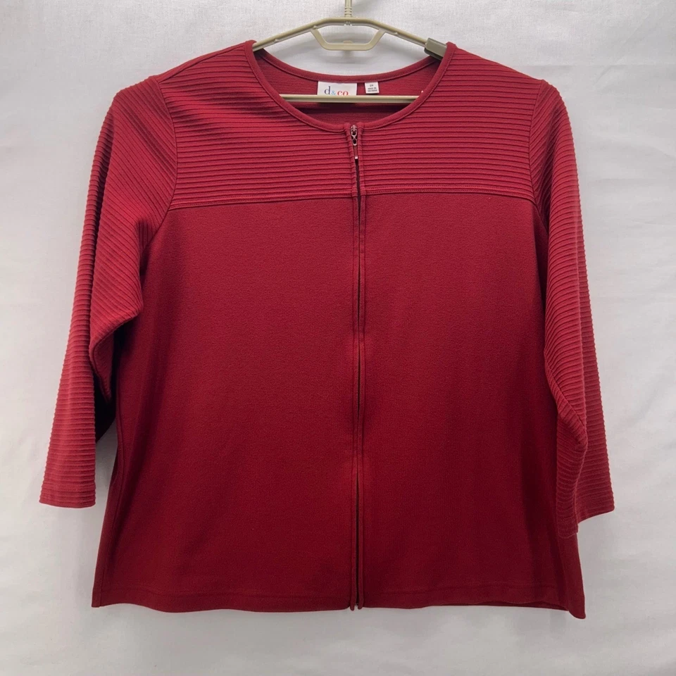 Denim And Co Womans Cardigan Size 2X Maroon Wine Autumn Fall Warm Comfy Cozy - Image 1 of 4
