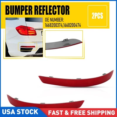 2Pcs For Mercedes-Benz X166 GL450 GL500 GLS450 2013-2016 Rear Bumper Reflector - Image 1 of 4