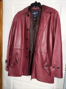 Ralph Lauren Blue Label Soft Maroon Leather Blazer WOMEN'S sz 8 Buttery Soft! - Picture 1 of 14