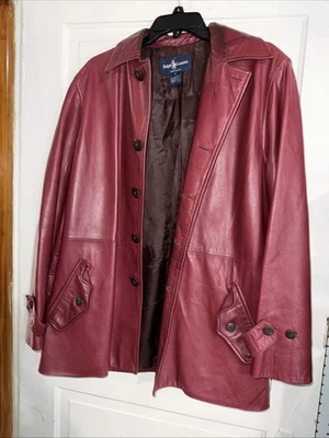 Ralph Lauren Blue Label Soft Maroon Leather Blazer WOMEN'S sz 8 Buttery Soft! - Image 1 of 4