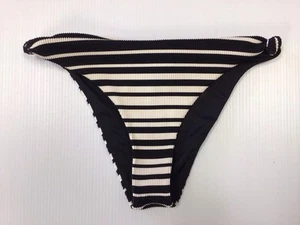 NWT Volcom Black White Stripe Skimpy Bikini Swimsuit Bottom Small - Picture 1 of 4