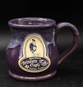 2012 Deneen Pottery Another Broken Egg Cafe Lilac Purple Mug Dallas Texas - Picture 1 of 12