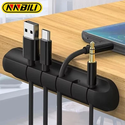 Cable Holder Ties Management Clips Tidy Lead Desk Charger Wire USB Organizer UK - Image 1 of 4