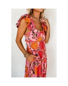 Azura Exchange Floral Print Dress Women Pink Casual - Picture 1 of 8