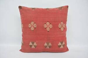 Kilim Pillows, Personalized Pillow, 32"x32" Red Cushion Case, Pillow for Couch