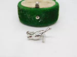 Sterling Silver Sparrow Bird Charm Pendant Vintage c1970 - Picture 1 of 3