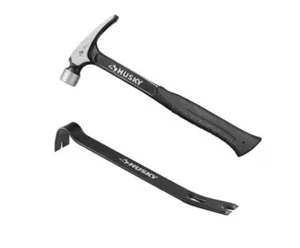 New Husky 20 oz. Steel Rip Hammer and 15 in. Wrecking Bar - Picture 1 of 2