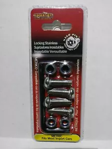 License Plate Tag Screws Bolts IMPORT Frame Locking Fasteners METRIC Car Auto - Foto 1 di 2