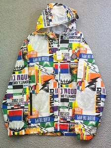 Born Fly Mens Multicolor Carnival Hooded Windbreaker Jacket Sz 2XL XXL BRAND NEW - Picture 1 of 14