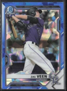 2021 Bowman Chrom Saphir Zac Veen Colorado Rockies #BCP-3 - Bild 1 von 2