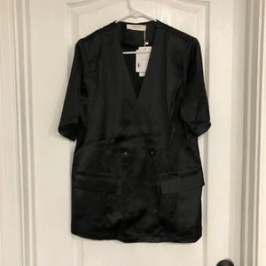 Camicetta donna Commense taglia large nera con tasche doppiopetto nuova con etichetta - Foto 1 di 10