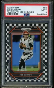 2022 Panini Prizm #56 JOE BURROW Black & White Checker SP PSA 9 MINT Bengals - Picture 1 of 1