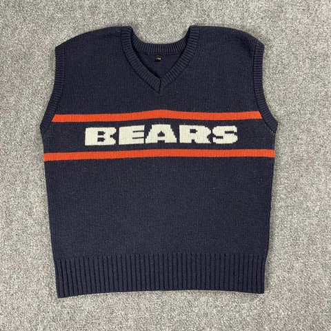 VINTAGE Chicago Bears Mike Ditka Sweater Vest Wool NFL 1986 Medium 80s Rare Cover