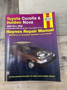 Haynes 92726 Owner's Repair Manual Toyota Corolla & Holden Nova, 1985-1992 - Imagen 1 de 2