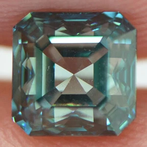 Asscher Shape Diamond Fancy Blue Color Loose Certified Enhanced 1.08 Carat VVS2 - Picture 1 of 8