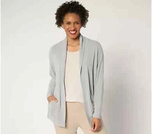 Barefoot Dreams CozyChic ultraleichte Strickjacke mit Schalkragen - Dampf - 2X - Neu mit Etikett - A675164 - Bild 1 von 2