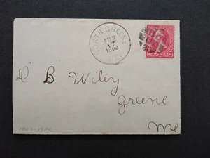 Maine: North Greene 1898 Cover, Fancy Grid Cancel, DPO Androscoggin Co - Picture 1 of 2