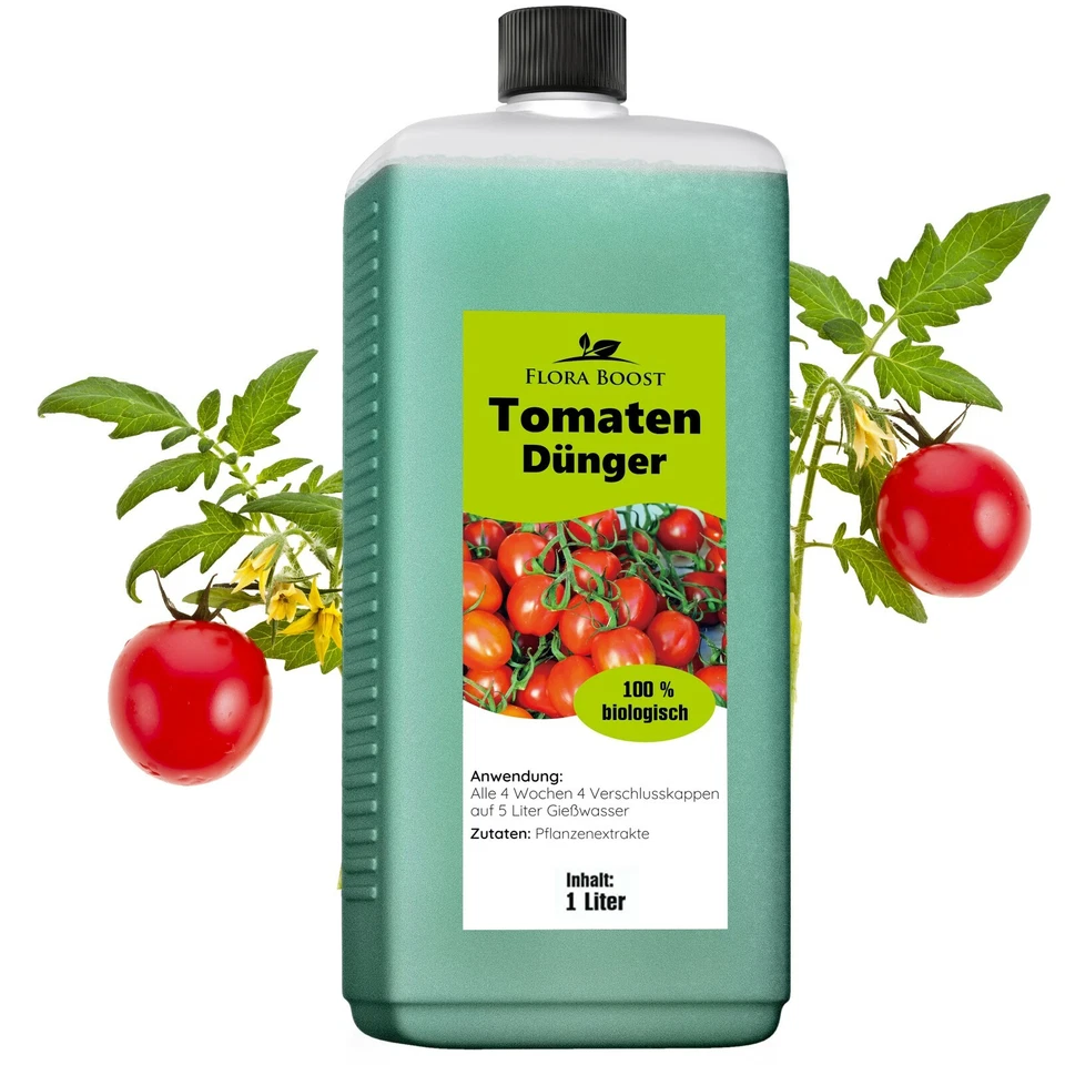 FLORA BOOST Tomaten Pflanzen Dünger Flüssigdünger Tomatenpflanzen Freiland Gewächshaus 1 L