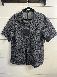 Men's Lululemon Down to the Wire Slim Fit Short Sleeve Navy Button Shirt 2XL - Picture 1 of 5