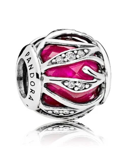 PANDORA Charm 791969SRU Royal Red Nature Radiance Silver Retired RRP $89 - Picture 1 of 2