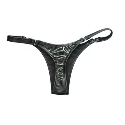 Women's Latex Ammonia Low Rise G-String Thong Lingerie Briefs – Shiny Wetlook - Image 1 of 4