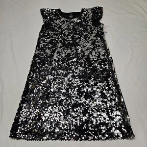 Wonder Nation Girls Youth Black Soot Sequin Dress Short Sleeve Size XL 14-16 - Picture 1 of 12