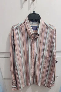 Pendleton Mens Shirt Size LG Vertical Striped Multicolor Button Down Long Sleeve - Picture 1 of 7