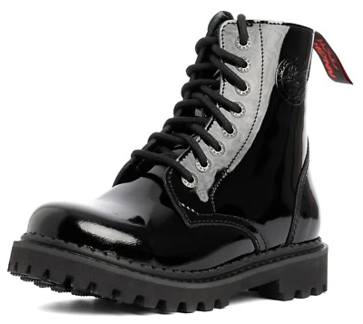 ANGRY ITCH 08-Loch LIGHT Stiefel Schwarz Lackleder ohne Stahlkappe  EU 36-48 - Bild 1 von 4