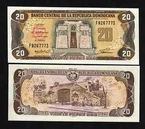 Dominican 20 PESOS P-139 1992 Commemorative UNC Columbus 500th Any Landfall NOTE - Picture 1 of 3
