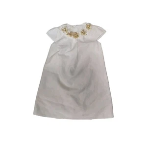 NWT NEW Gucci girls white pique Dress With Removeable Decorated floral collar 4y - Picture 1 of 3