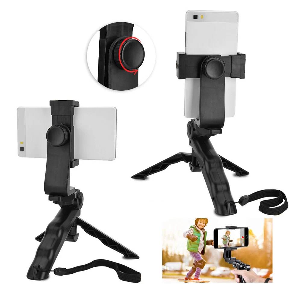 360° Adjustable Tripod Desktop Stand Desk Holder Stabilizer For iPhone Samsung - Image 1 of 4