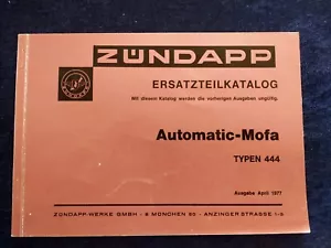 Zündapp Ersatzteil Katalog Automatic Mofa Typen 444 04.1977 mit Farbmustern ! - Picture 1 of 6