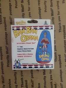 "BAM BAM OBAMA" 7" GROßE AUFBLASBARE FINGER BOP & AUTOAUFKLEBER - NEU IM KARTON - Bild 1 von 6