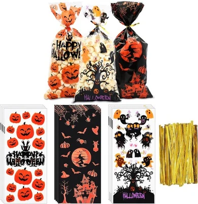 150 Piezas 3 Diseños Halloween Pequeño, Tamaño Bolsa de Golosinas Estándar,  Foto 1 de 4