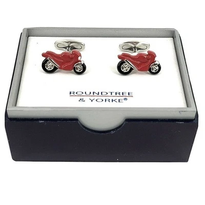 Gemelos rojos para motocicleta boda negocios entrepierna cohete esmalte pintado Foto 1 de 4