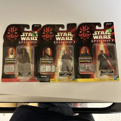 Hasbro Star Wars 1998 episodio 1 lote de 3. Mace Windu, Queen Amidala, Darth Maul. Foto 1 de 4