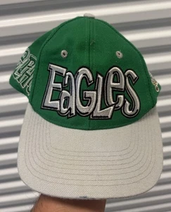De colección Años 90 Philadelphia Eagles Burbuja Graffiti Snapback Sombrero NFL Verde - Imagen 1 de 6